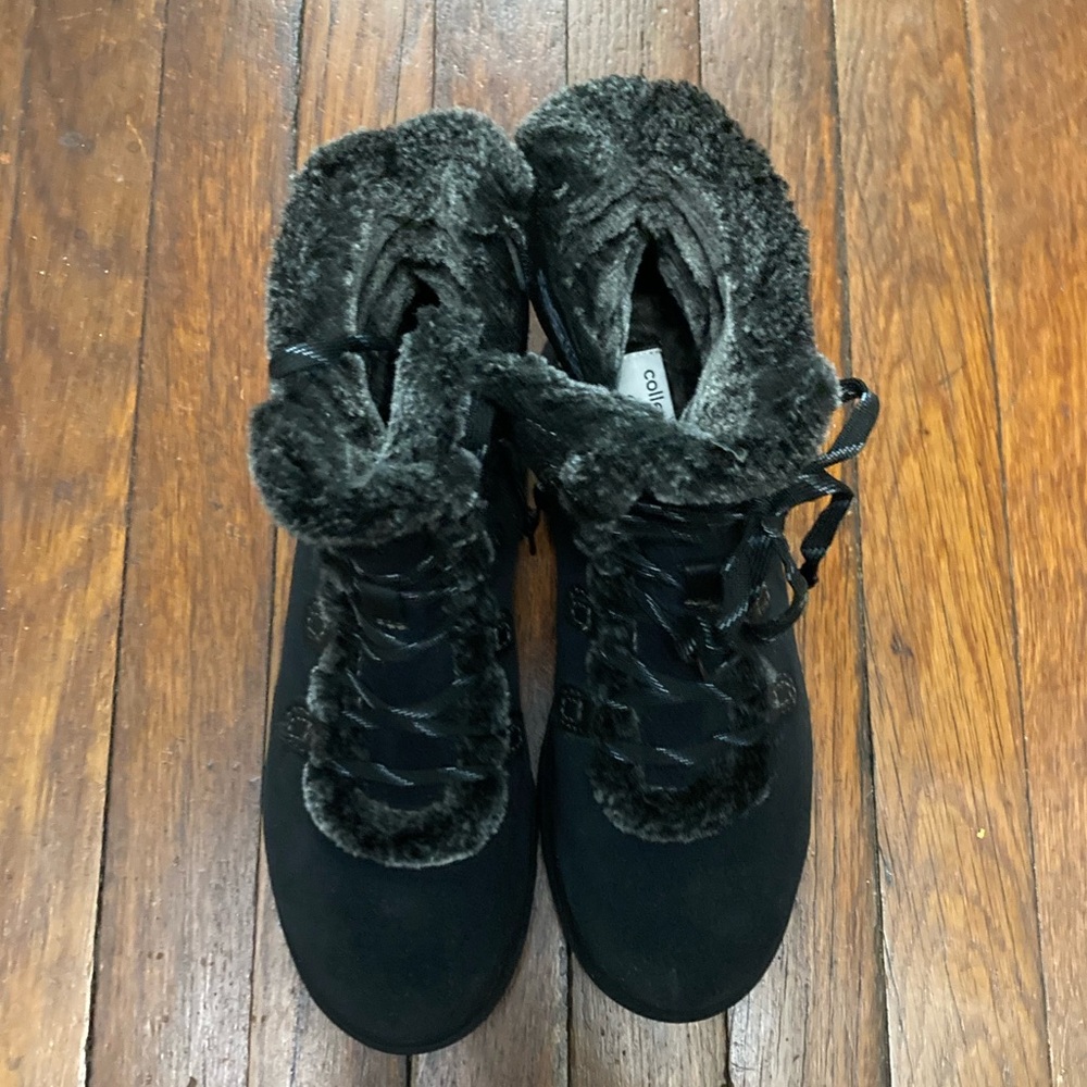 Clarks women’s black suede waterproof Aveleigh zip booties